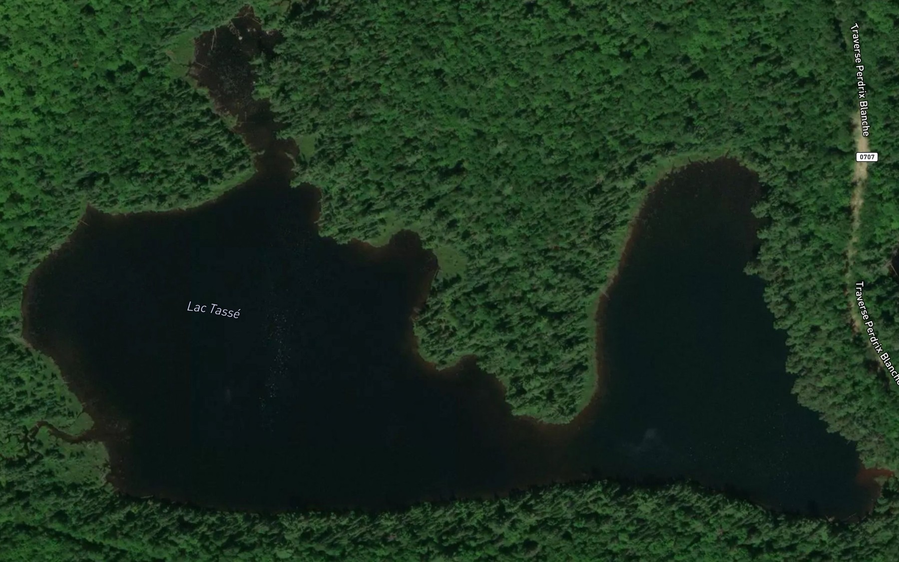 Satellite map of the Lac Tasse