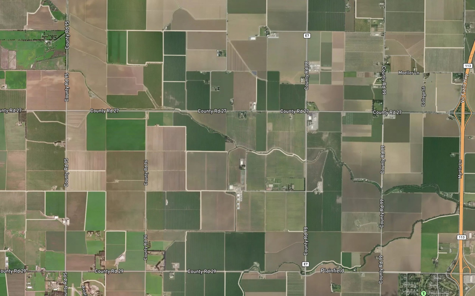 Satellite map of the Union School Slough