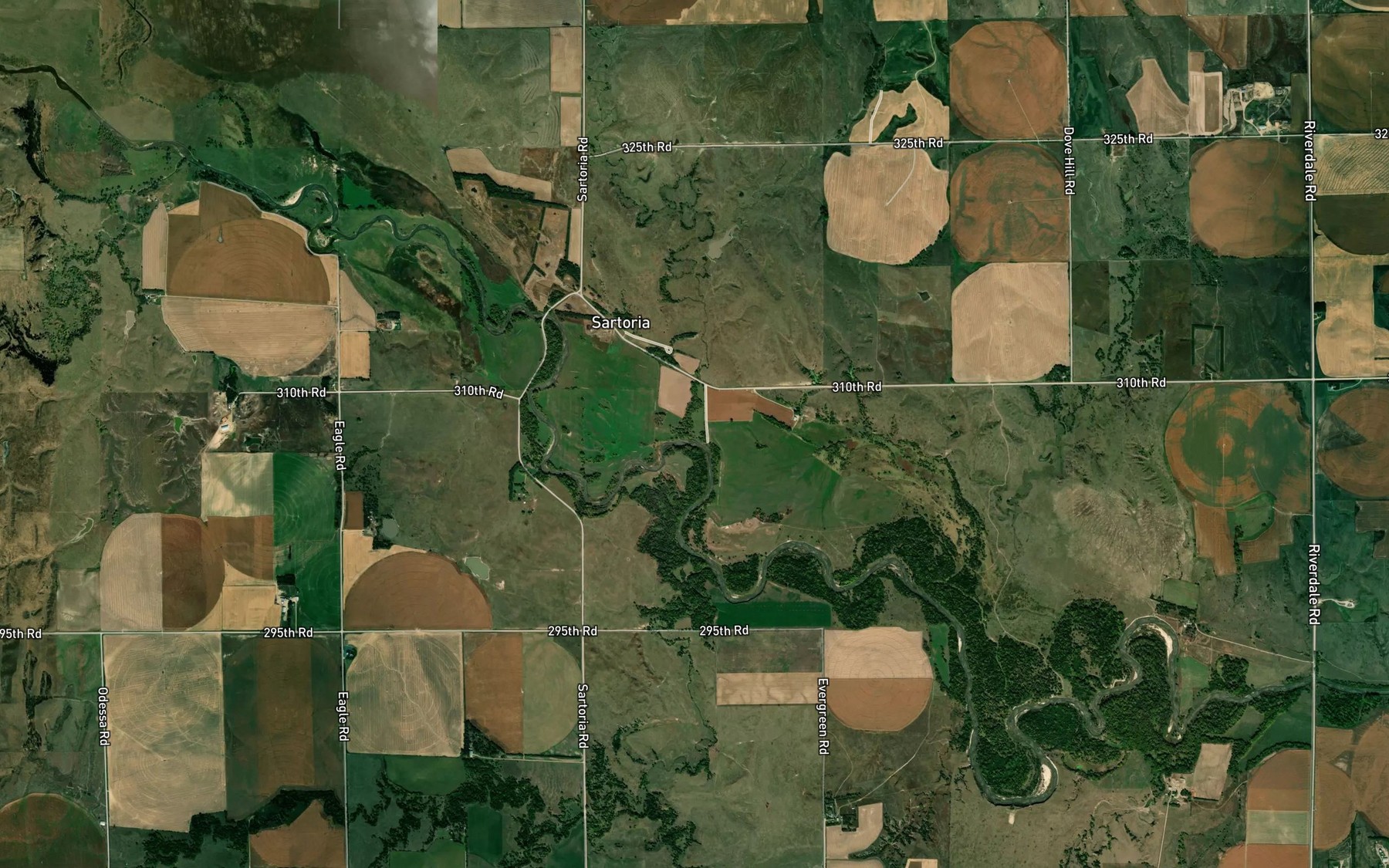 Satellite map of the Swenson Creek