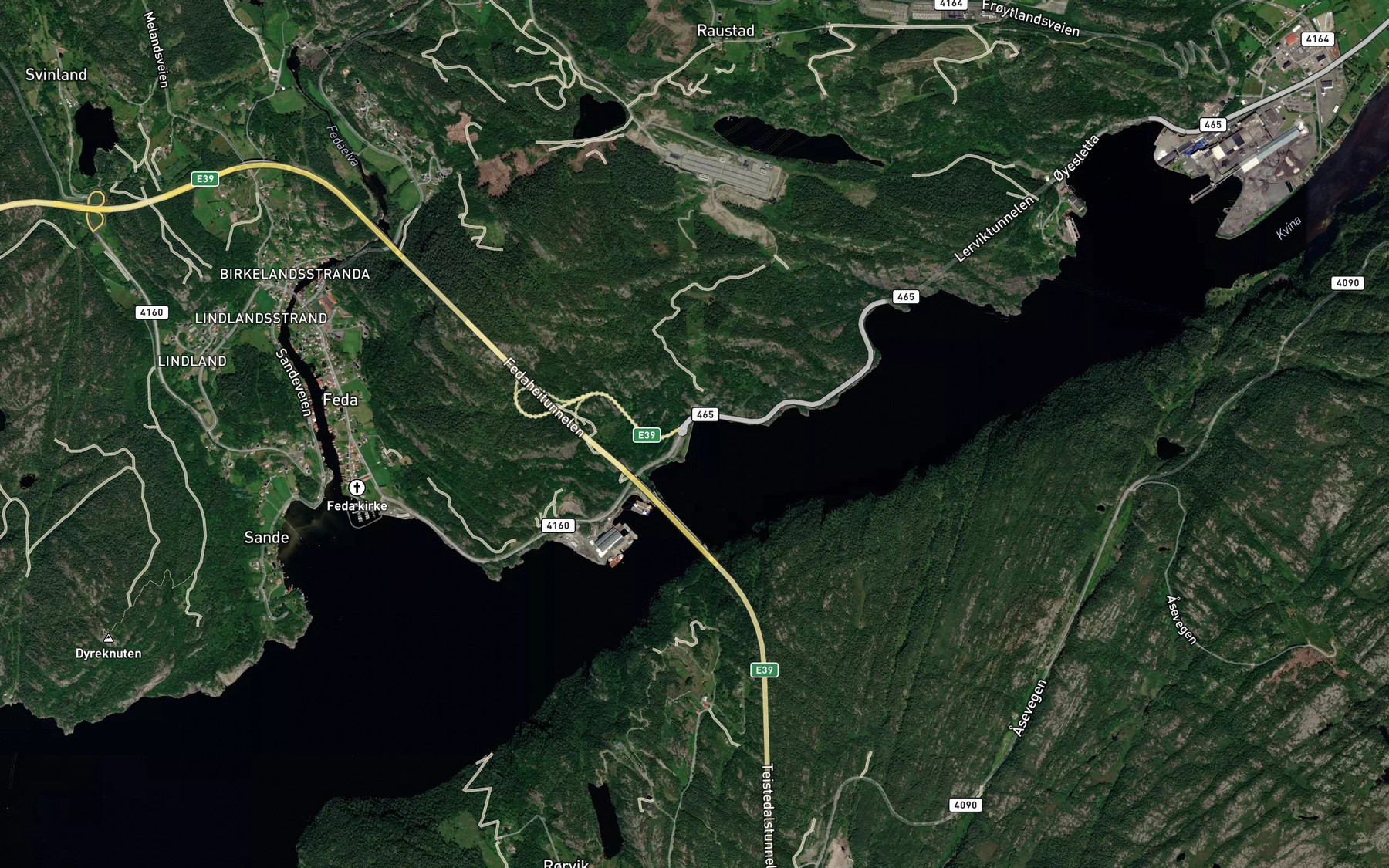 Satellite map of the Hangelandsvika