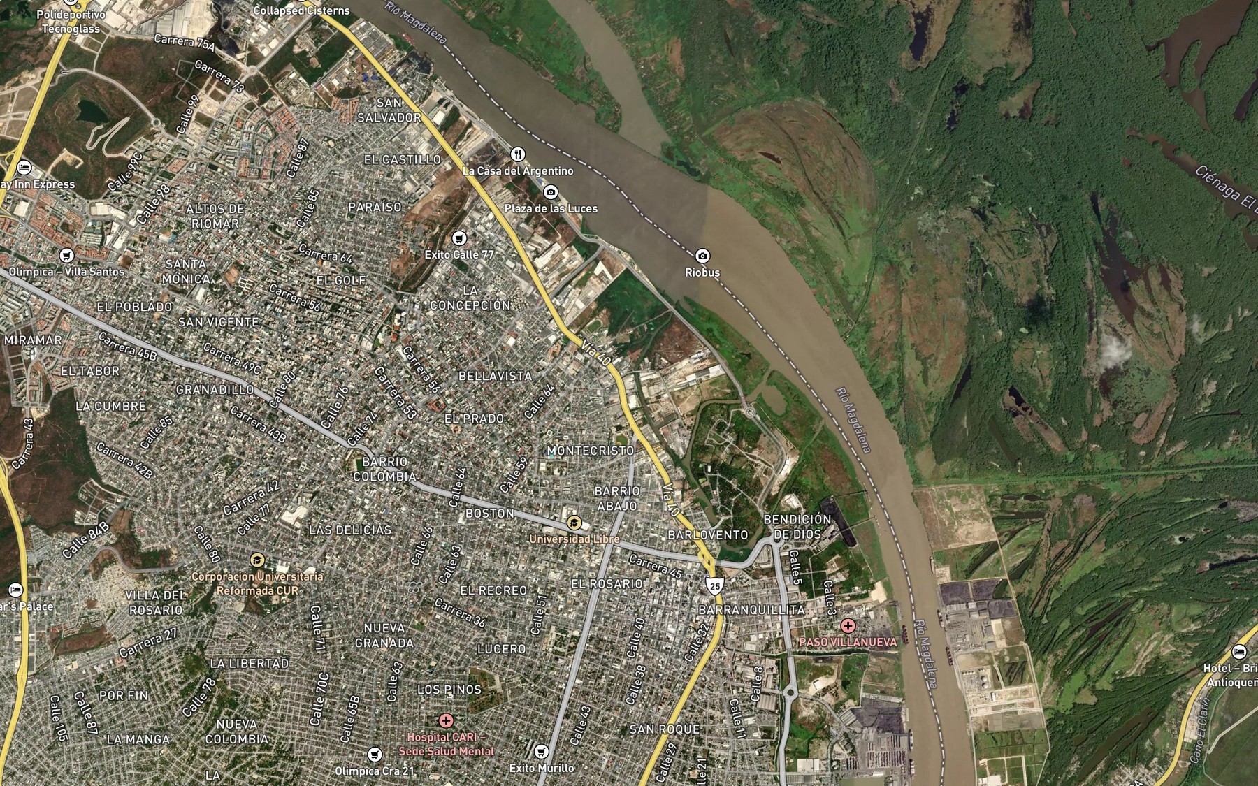 Satellite map of the Cano Nuevo