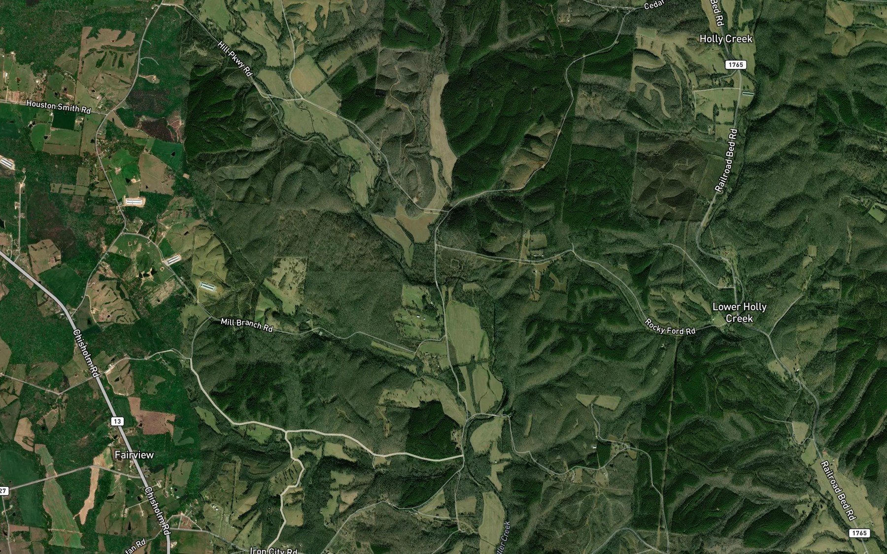 Satellite map of the Swanegan Branch
