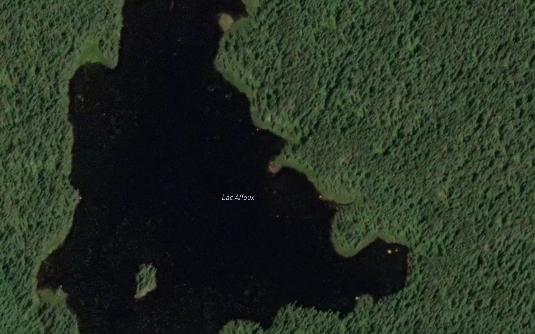 Satellite map of the Lac Affoux