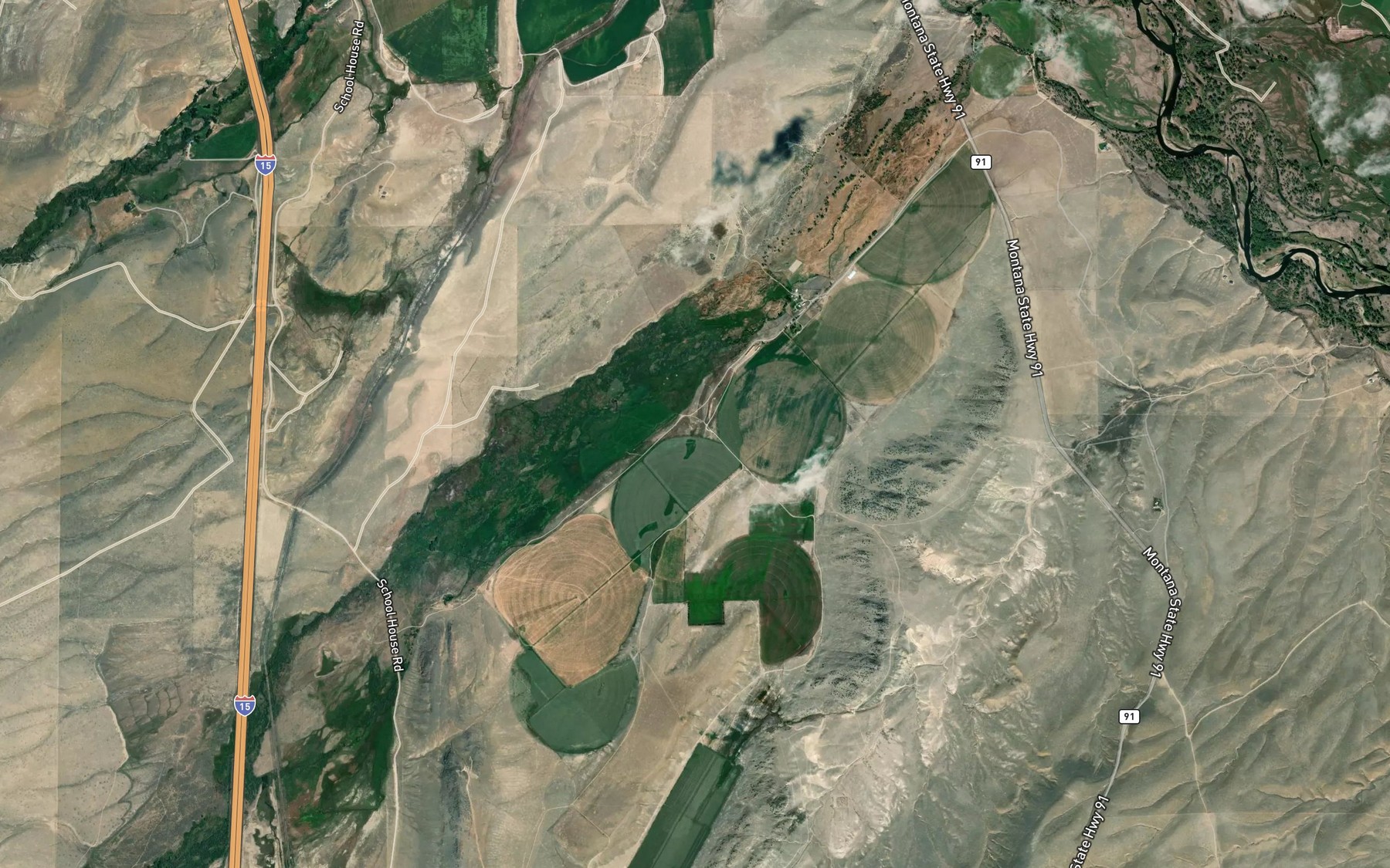 Satellite map of the Mantle Ditch