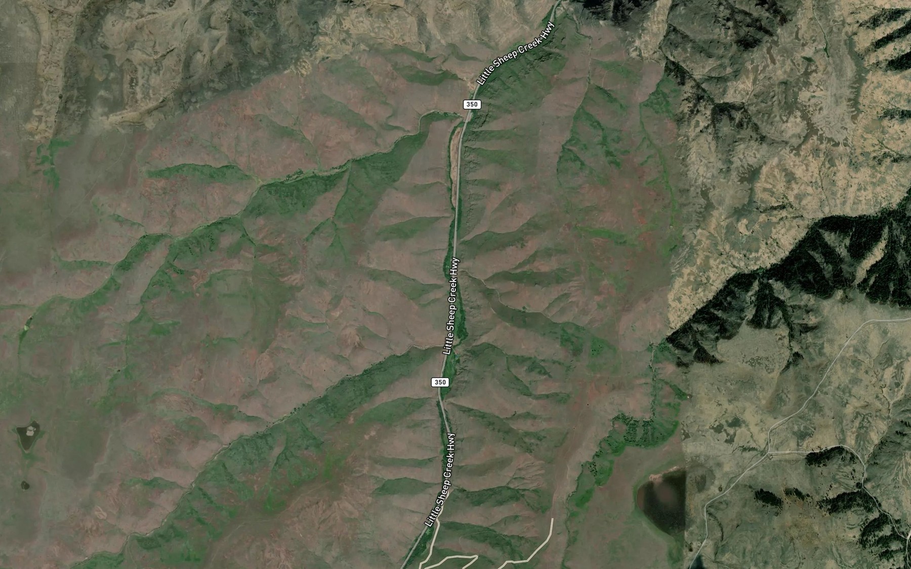 Satellite map of the Little Horse Creek