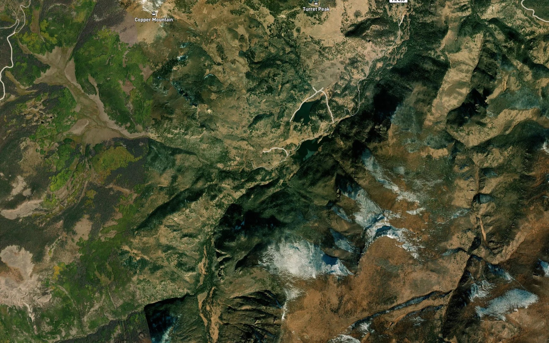 Satellite map of the Roaring Fork