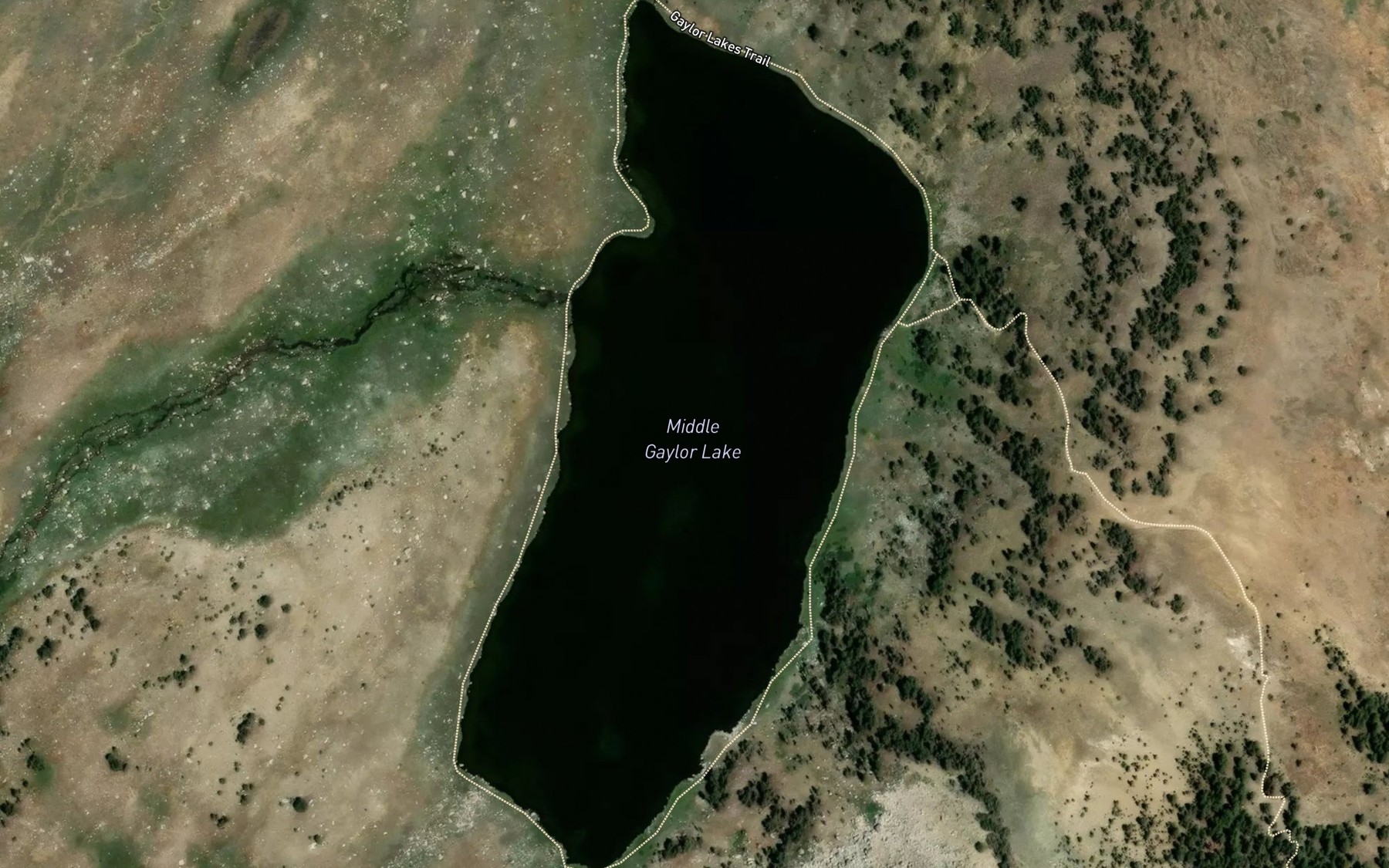 Satellite map of the Gaylor Lakes
