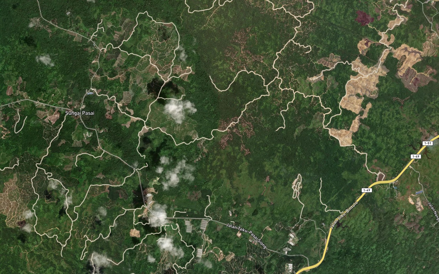 Satellite map of the Sungai Pidalai