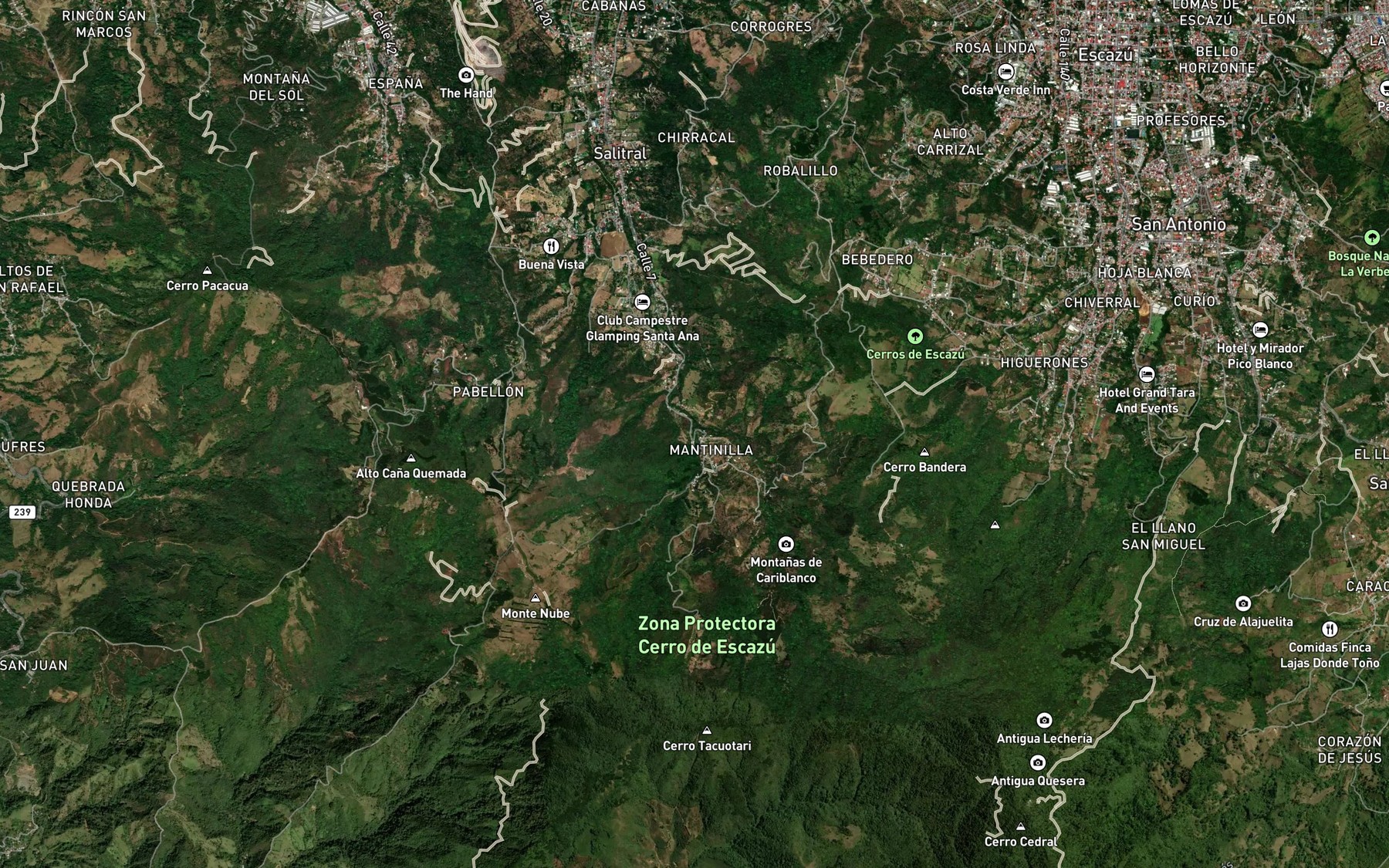 Satellite map of the Quebrada Navajas