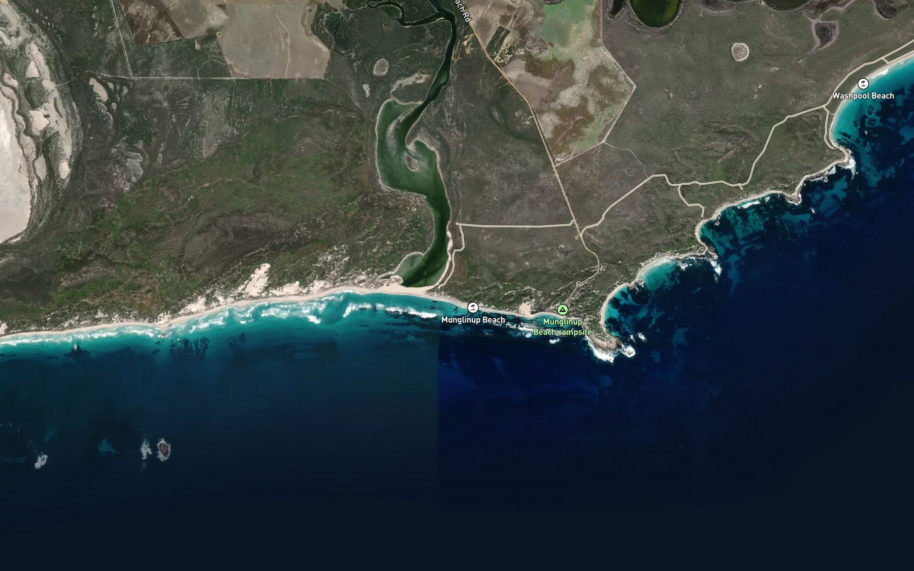 Satellite map of the Oldfield River