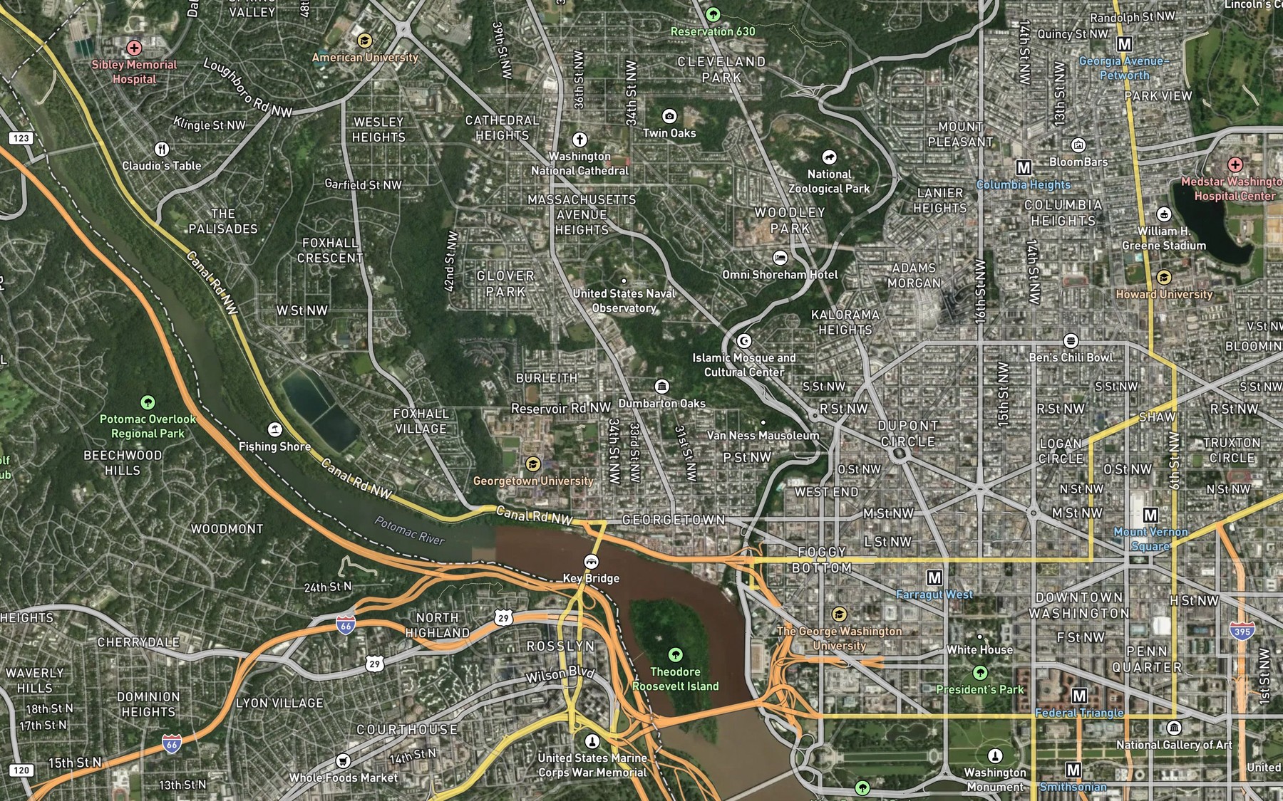 Satellite map of the High Service Reservoir (historical)