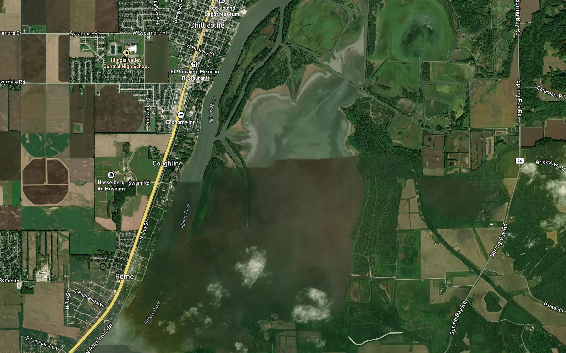 Satellite map of the Goose Lake