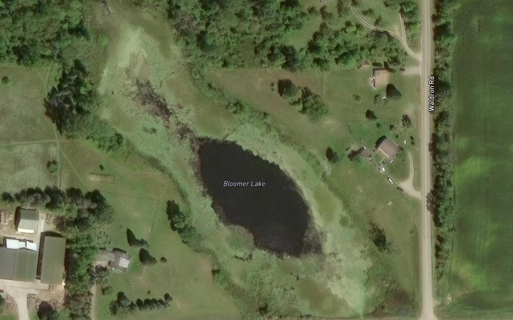 Satellite map of the Bloomer Lake