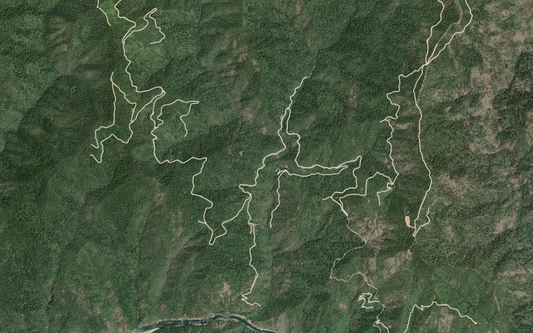 Satellite map of the Drain Creek