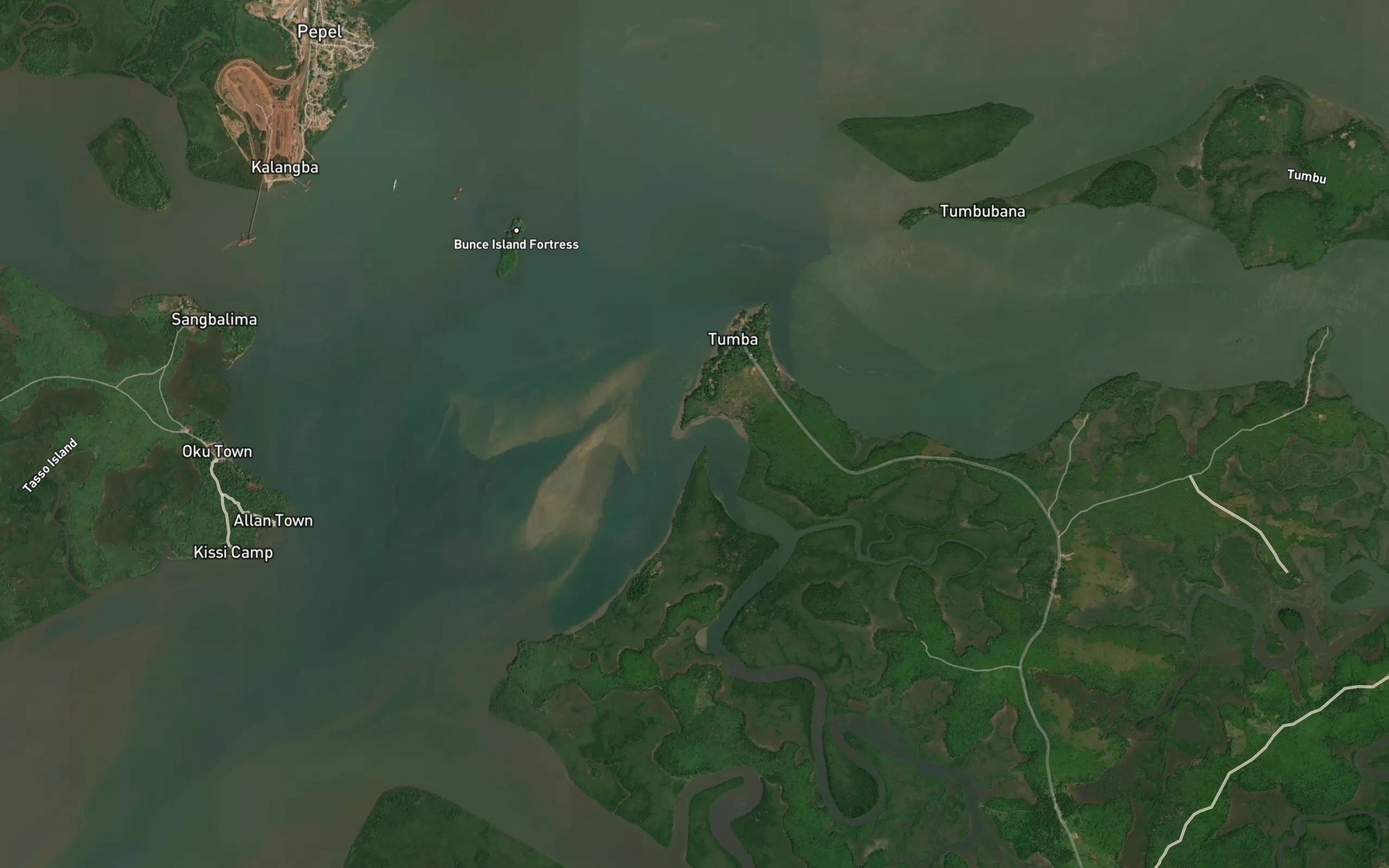 Satellite map of the Kagbantama Creek