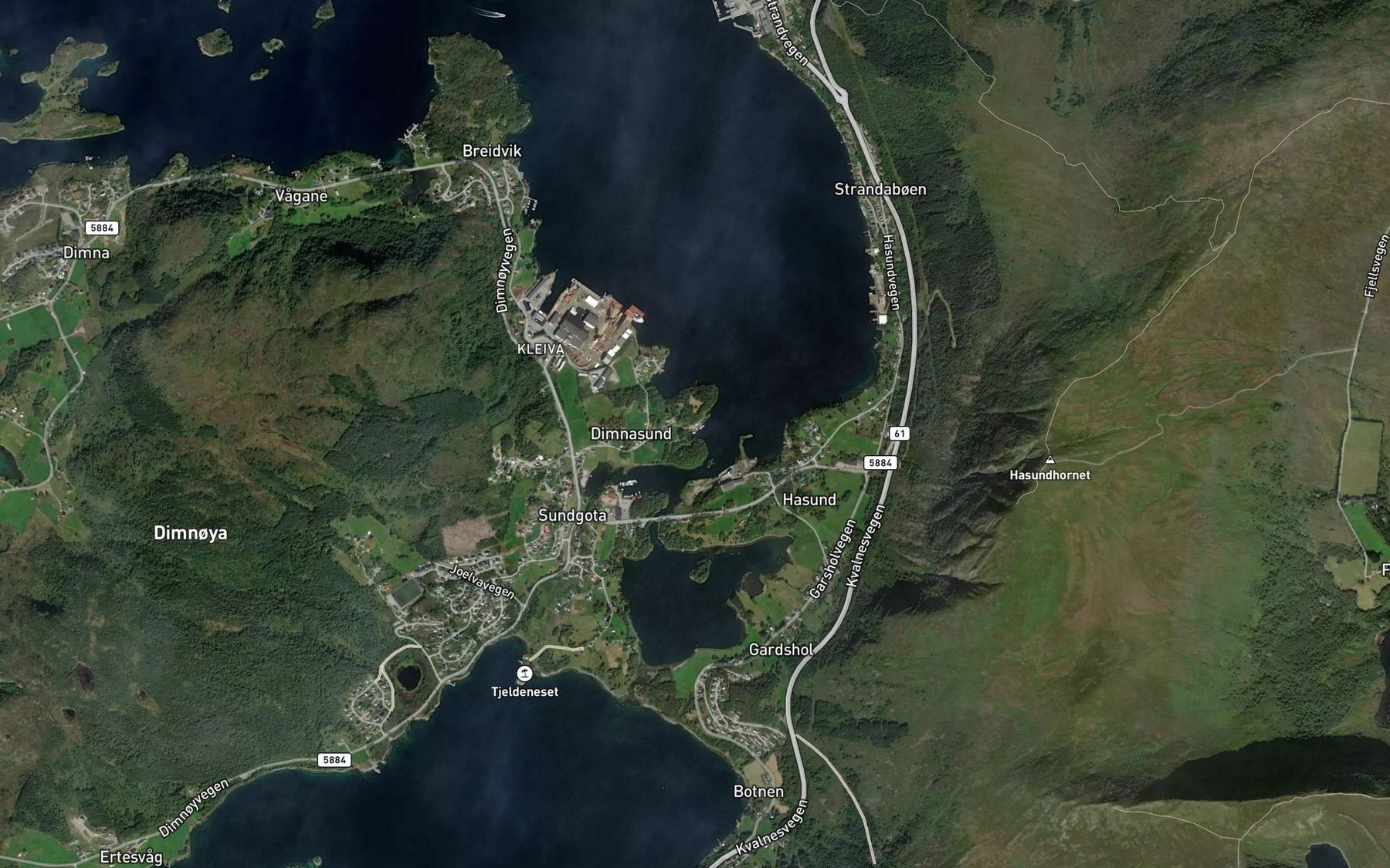 Satellite map of the Valen