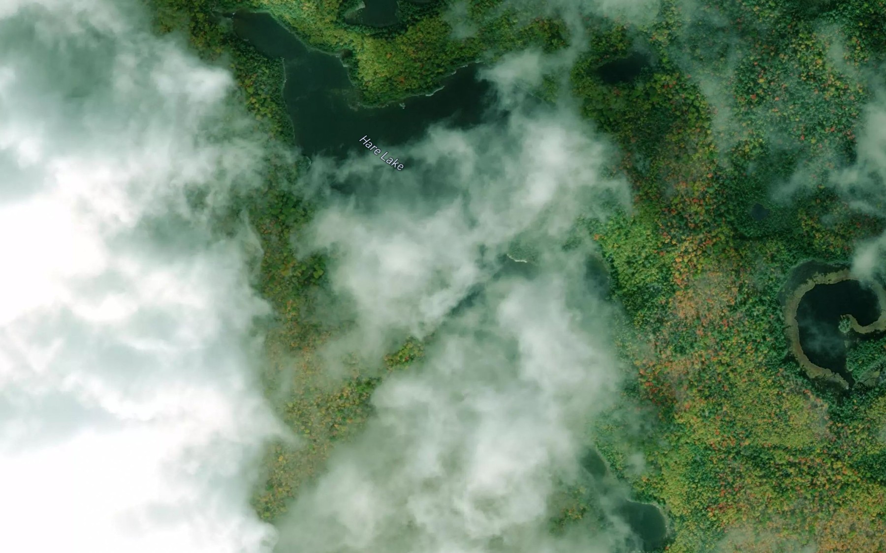 Satellite map of the Hare Lake