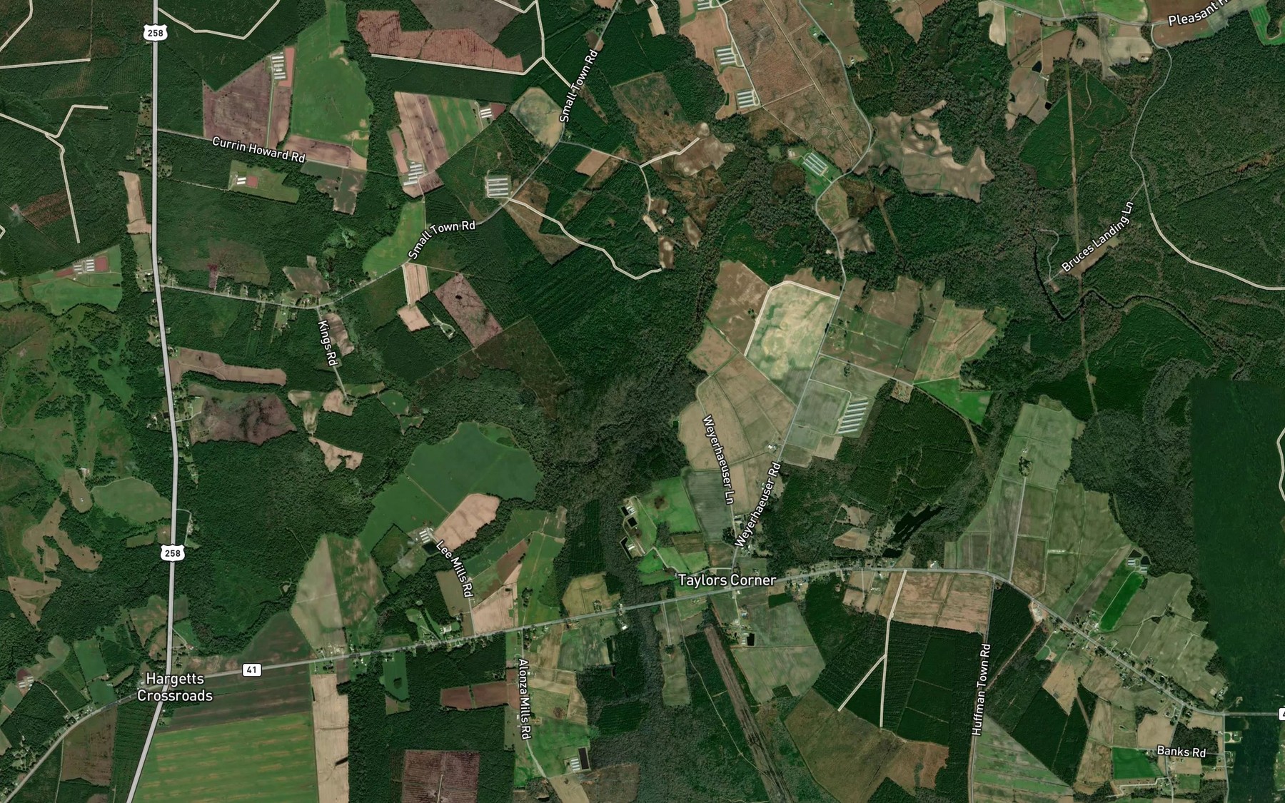 Satellite map of the Rattlesnake Branch
