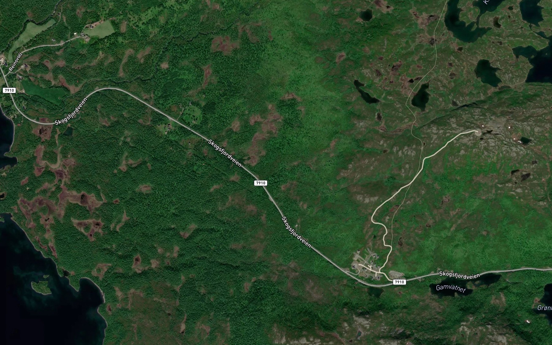 Satellite map of the Midtre Holmelva