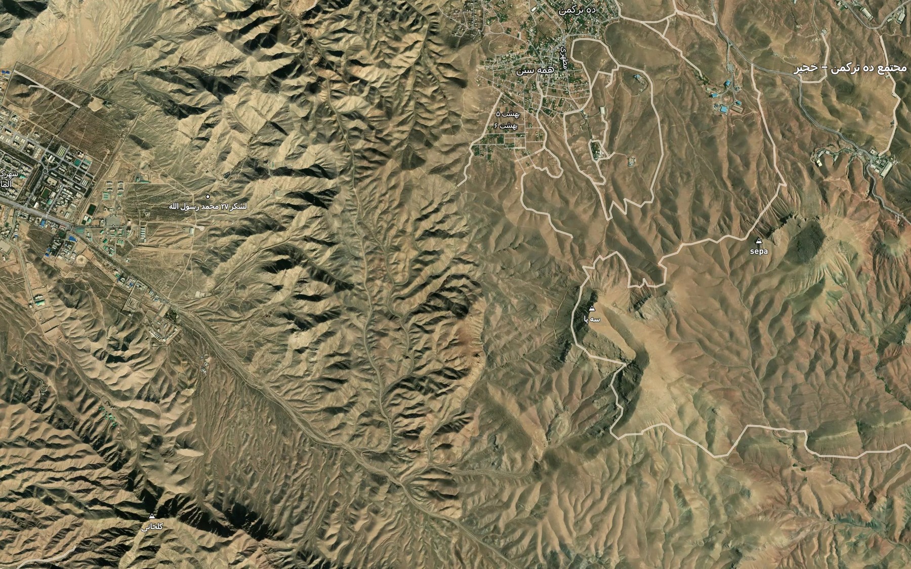 Satellite map of the Cheshmeh-ye Bidak