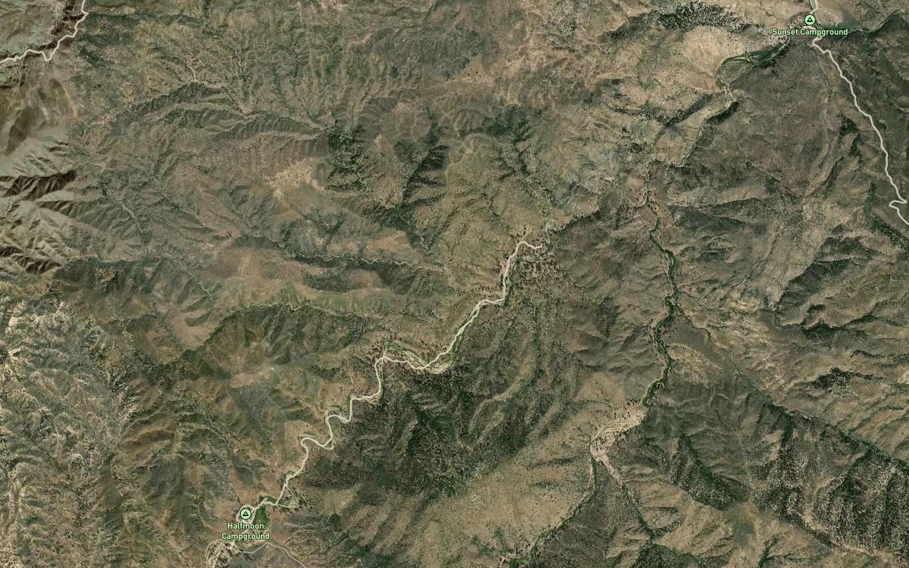 Satellite map of the Rock Creek