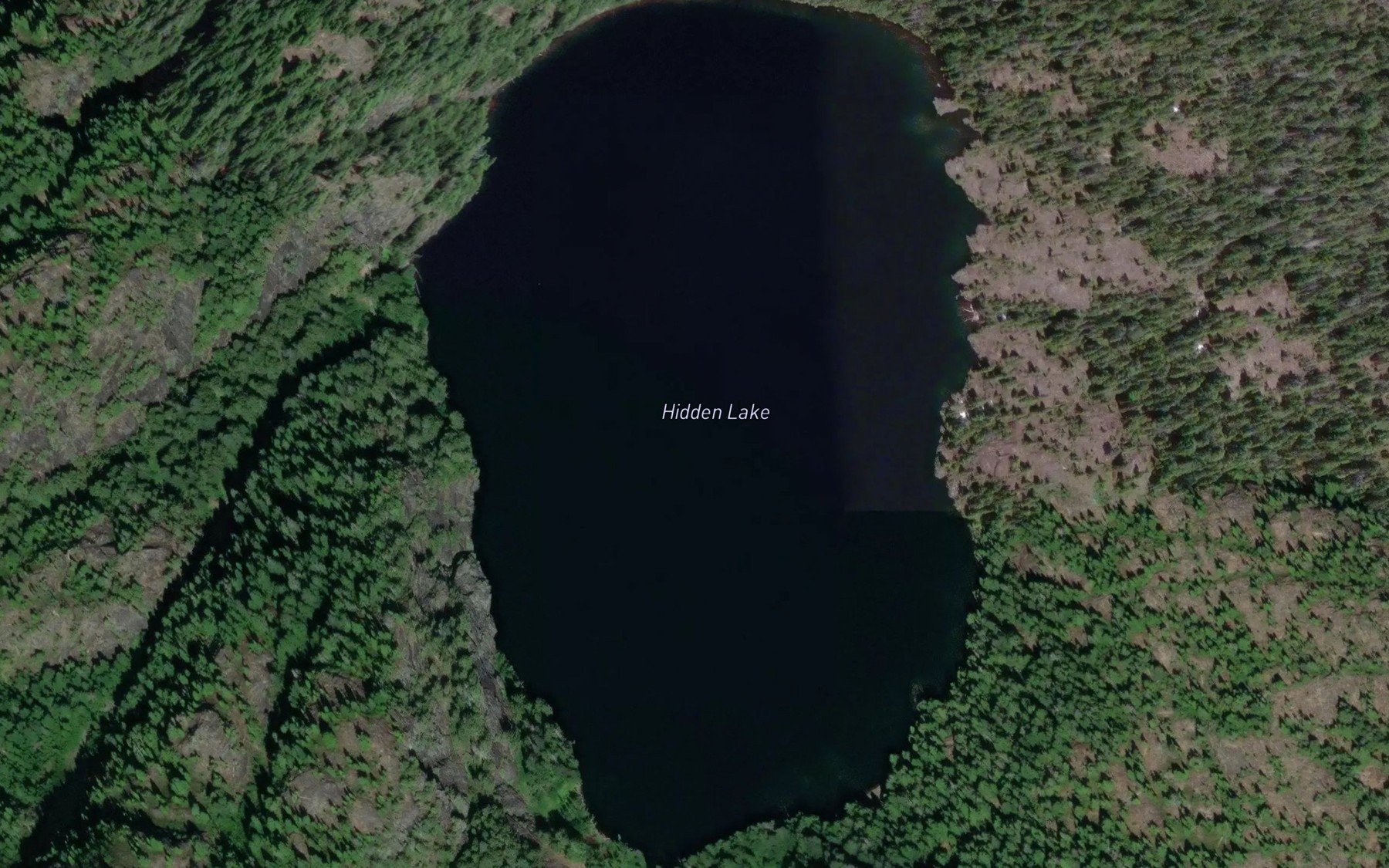 Satellite map of the Hidden Lake