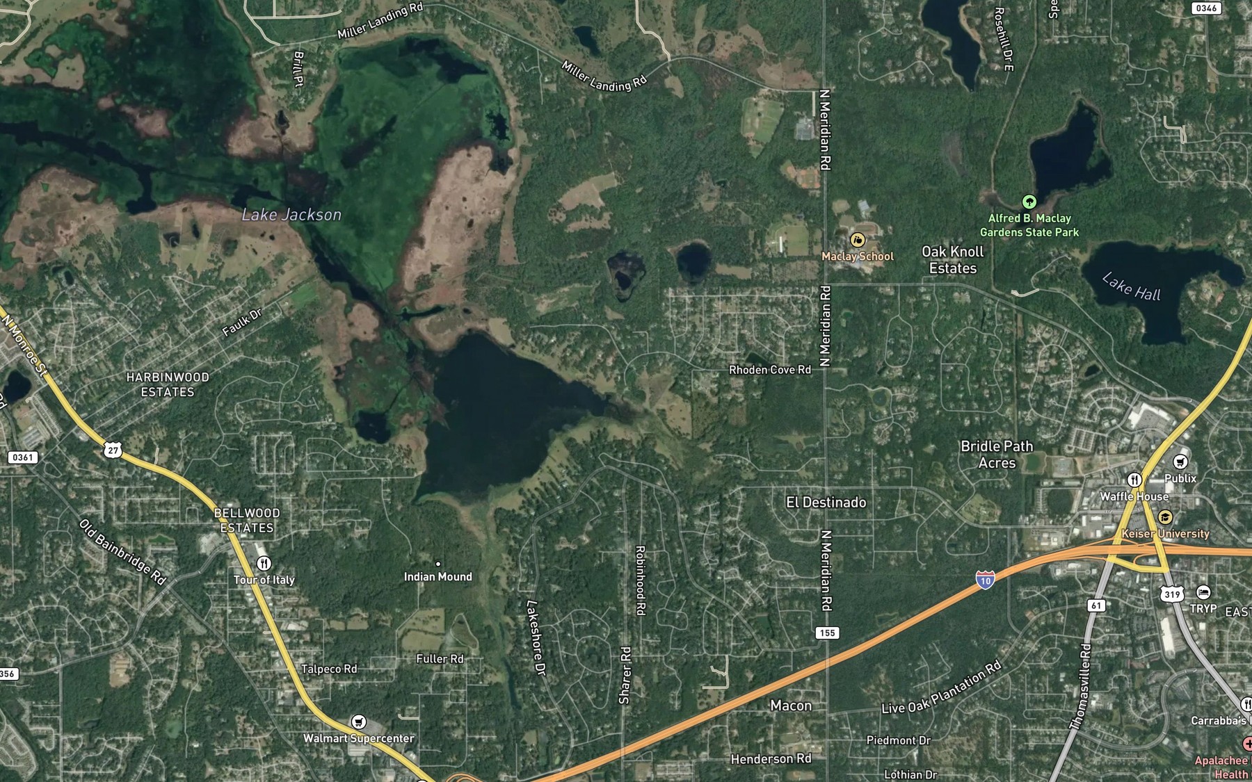 Satellite map of the Rhoden Cove