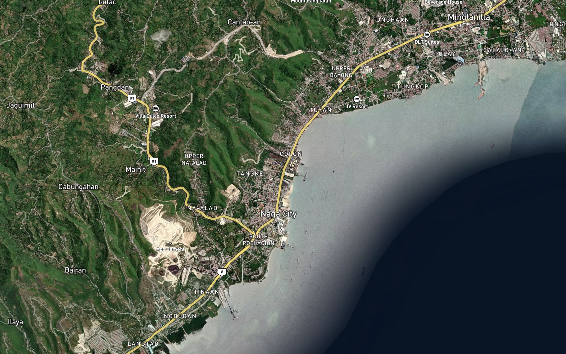 Satellite map of the Kolon River