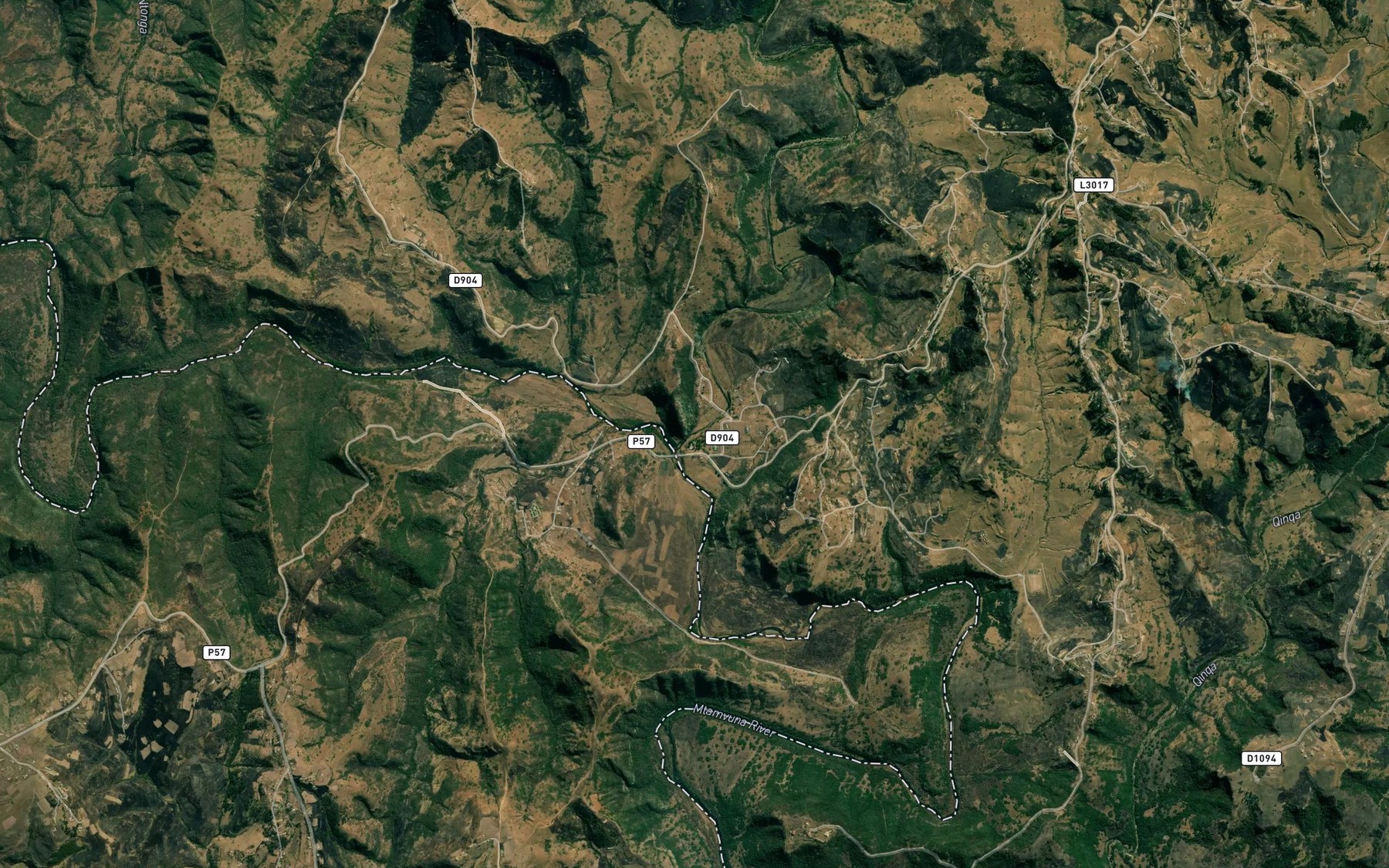 Satellite map of the Mvolozi