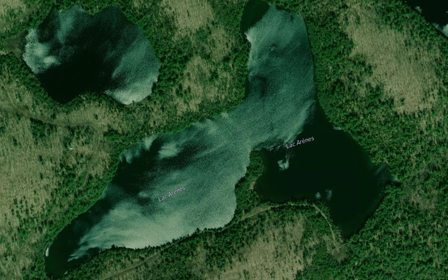 Satellite map of the Lac Arenes