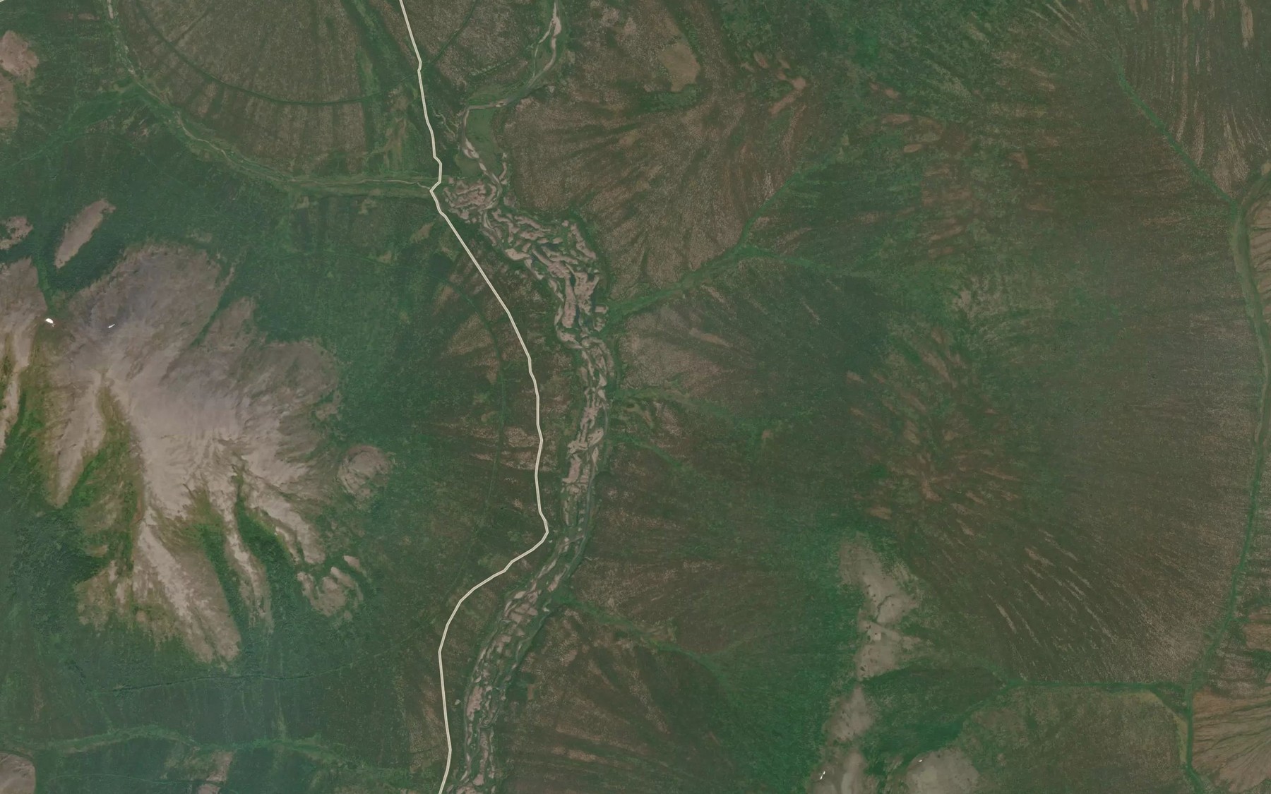 Satellite map of the Crooked Creek