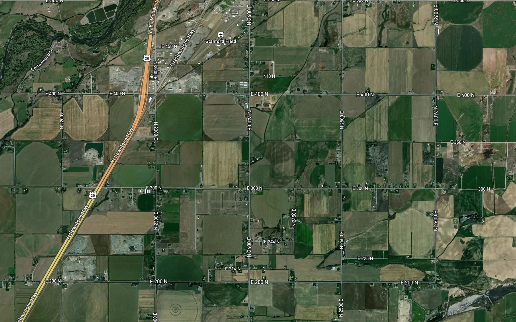 Satellite map of the Farmers Friend Canal
