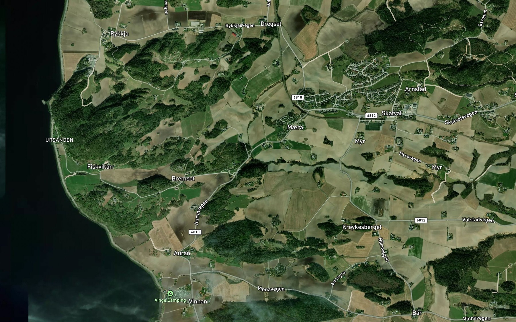 Satellite map of the Maeraselva
