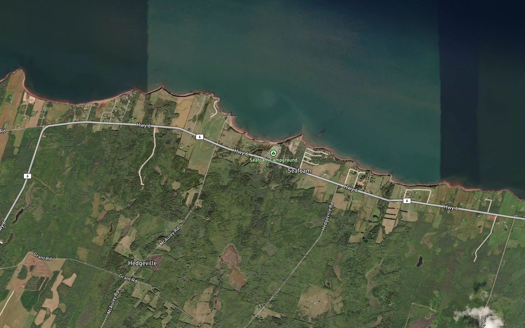 Satellite map of the MacDonalds Cove