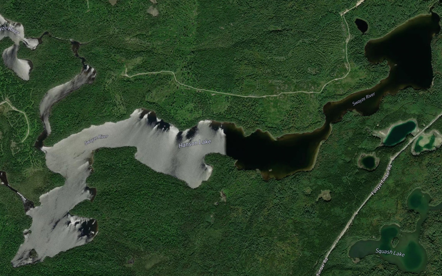 Satellite map of the Hanson Lake
