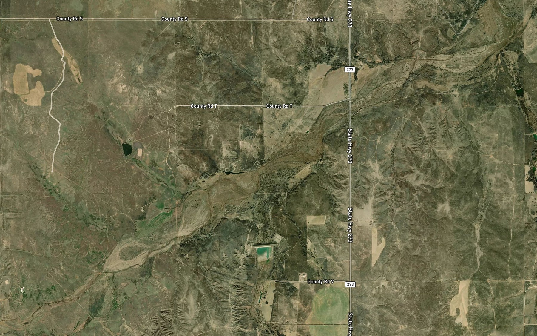 Satellite map of the Peterson Creek