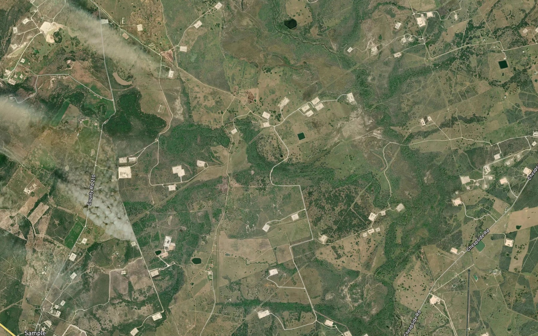 Satellite map of the White Oak Branch