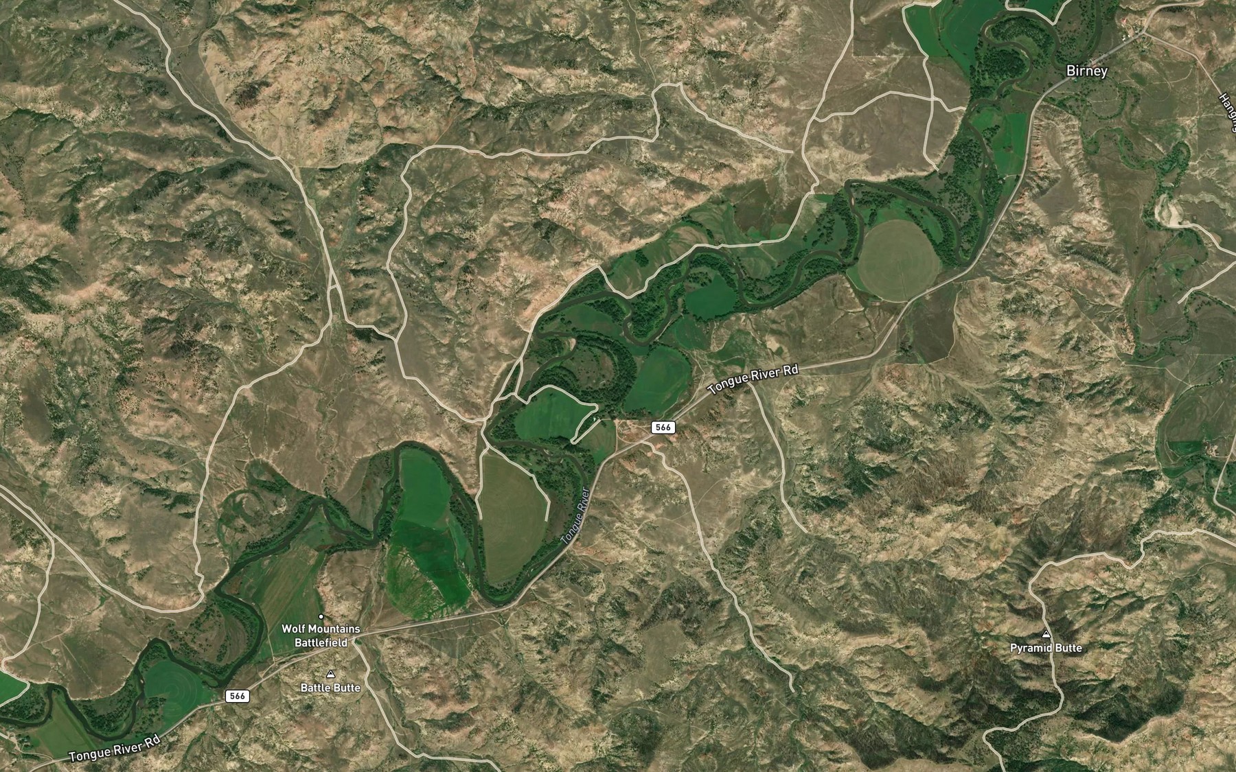 Satellite map of the Quarter Circle U Ditch