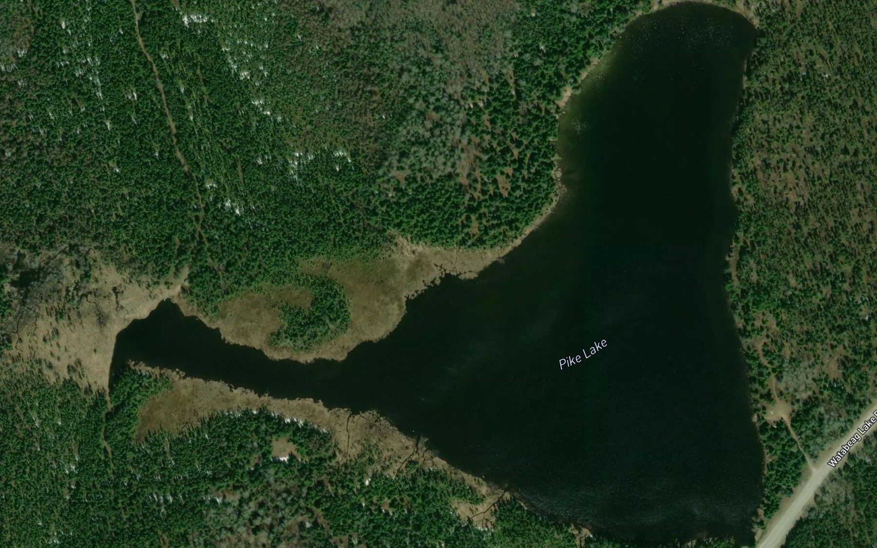 Satellite map of the Pike Lake