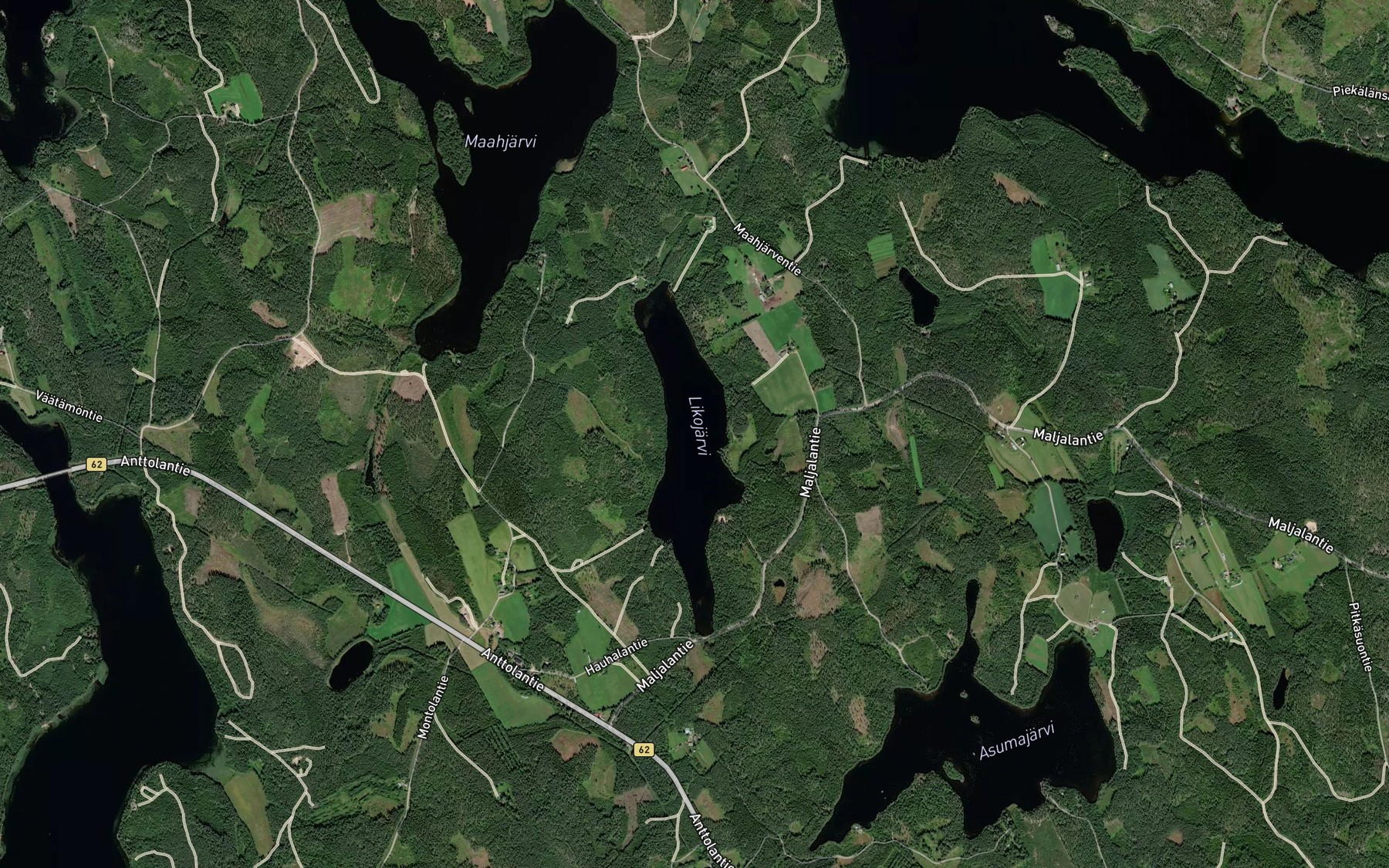 Satellite map of the Likojarvi