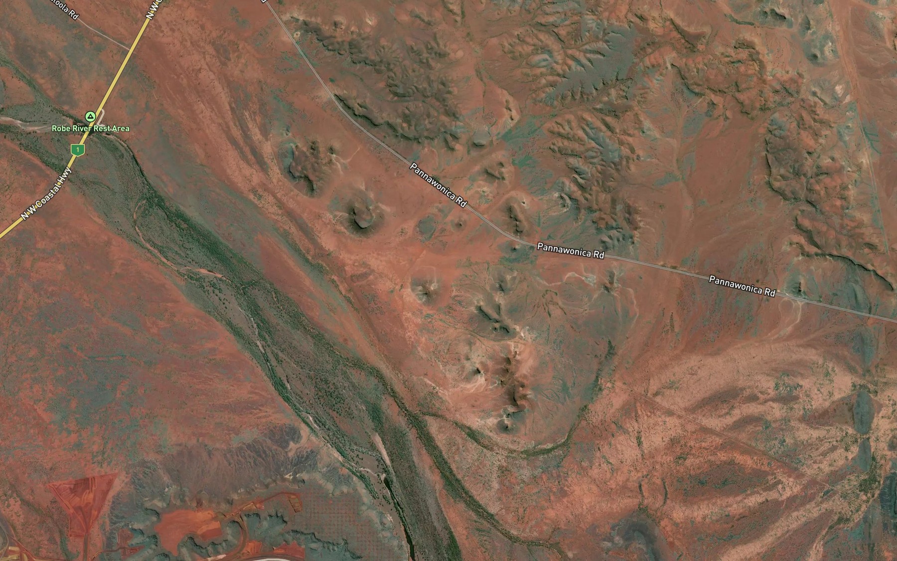 Satellite map of the Wooroo Creek