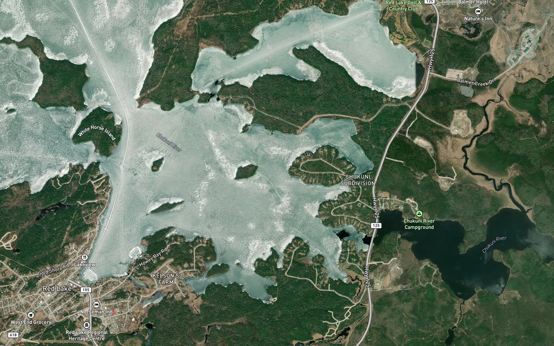 Satellite map of the McManus Bay