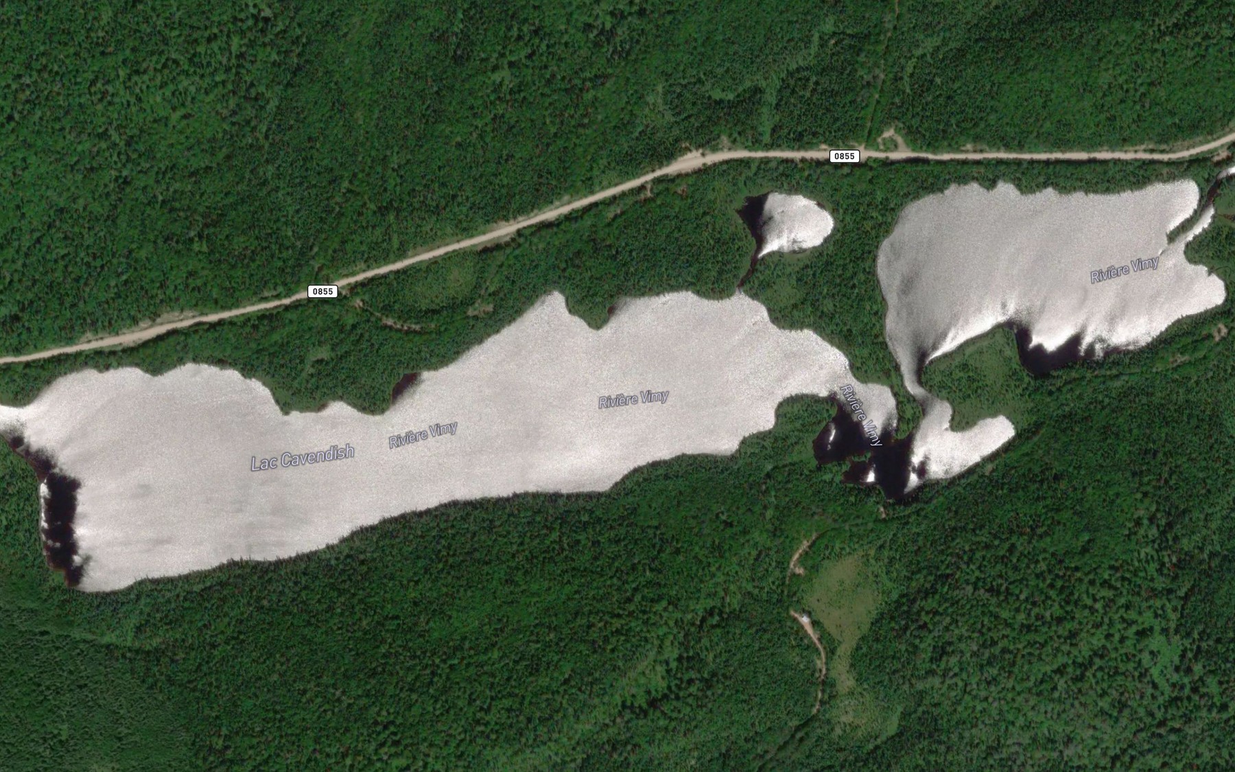 Satellite map of the Lac Cavendish