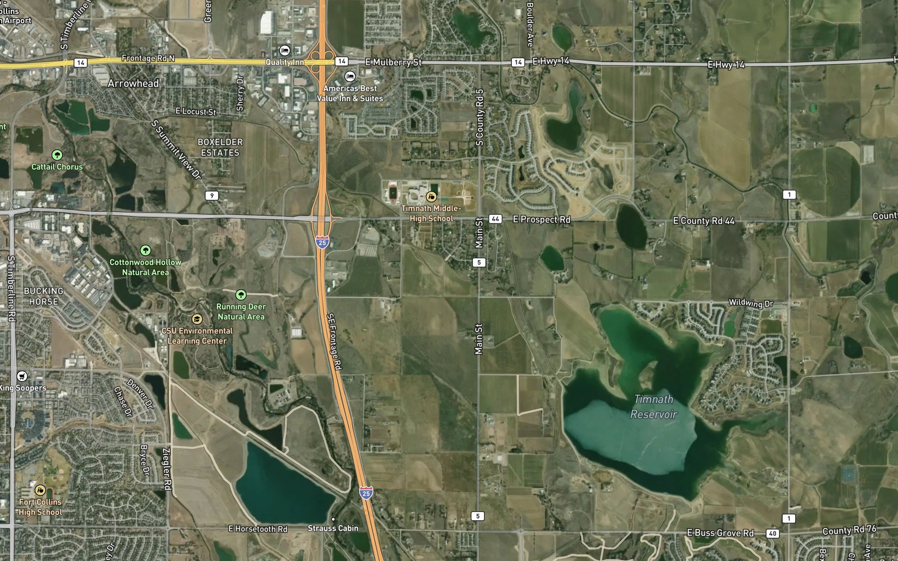 Satellite map of the Lake Canal