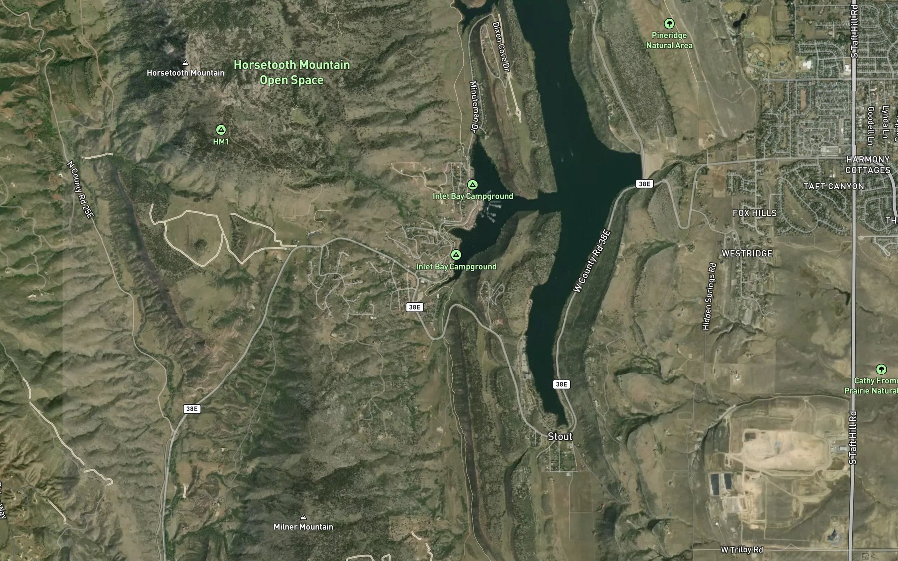 Satellite map of the Inlet Bay