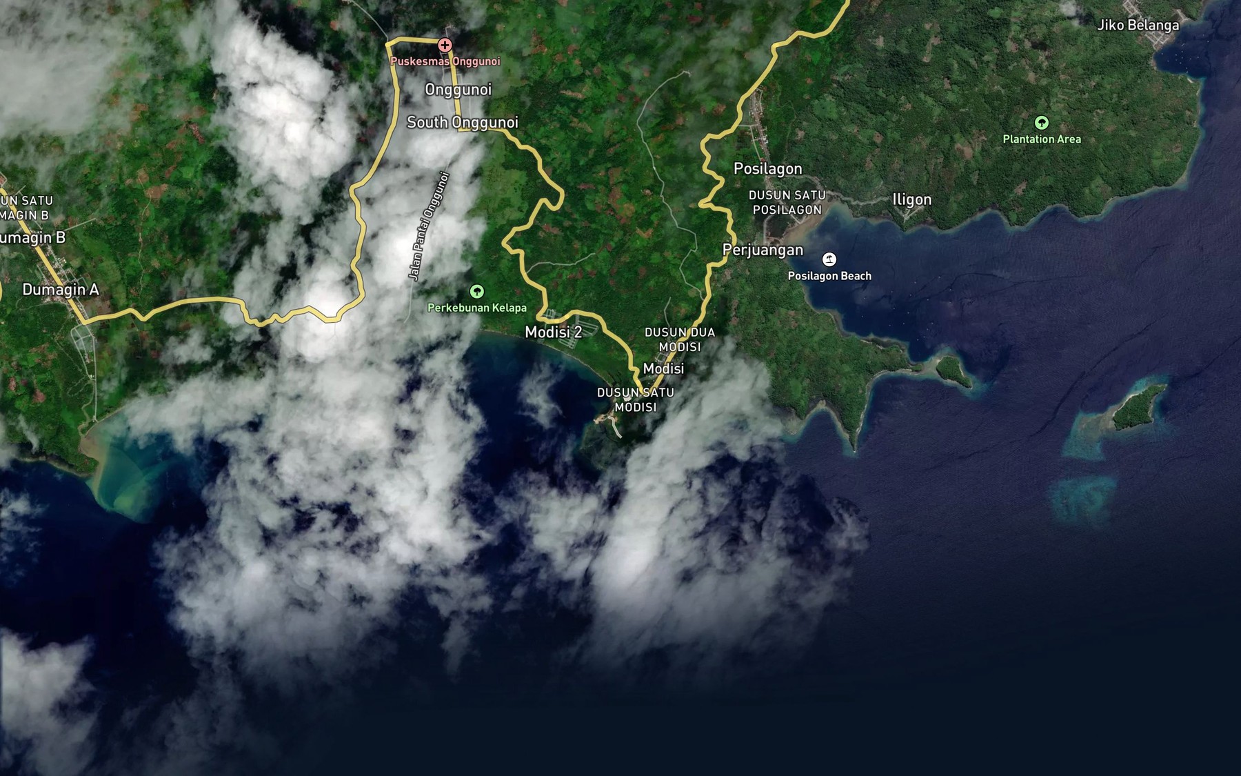 Satellite map of the Minanga Modisi