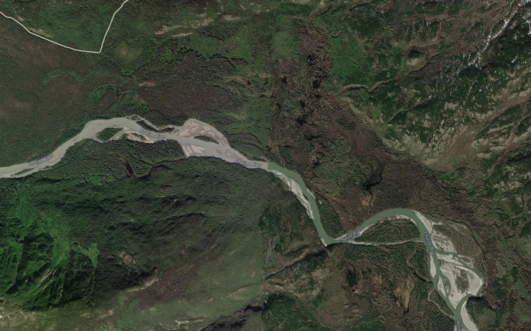 Satellite map of the Wriggle Creek