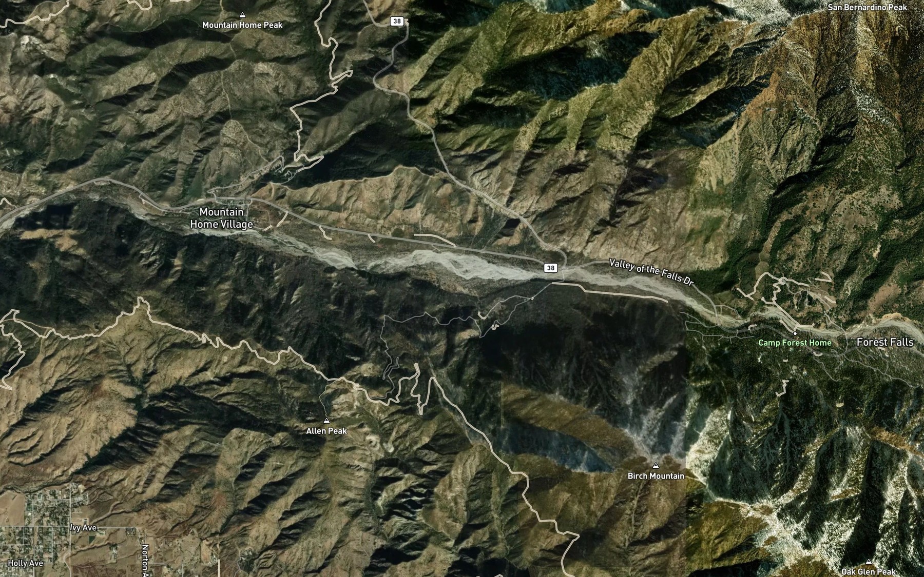 Satellite map of the University Creek