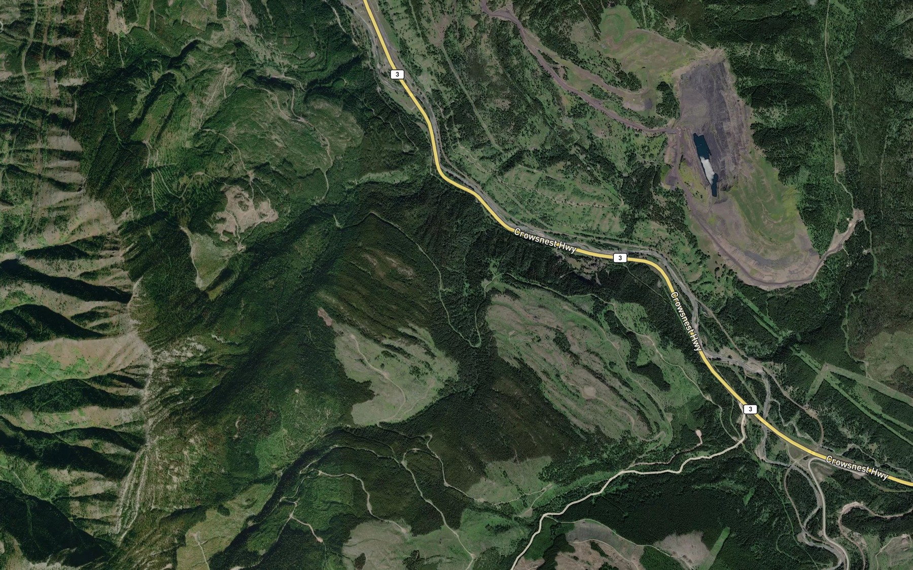 Satellite map of the Robert Creek