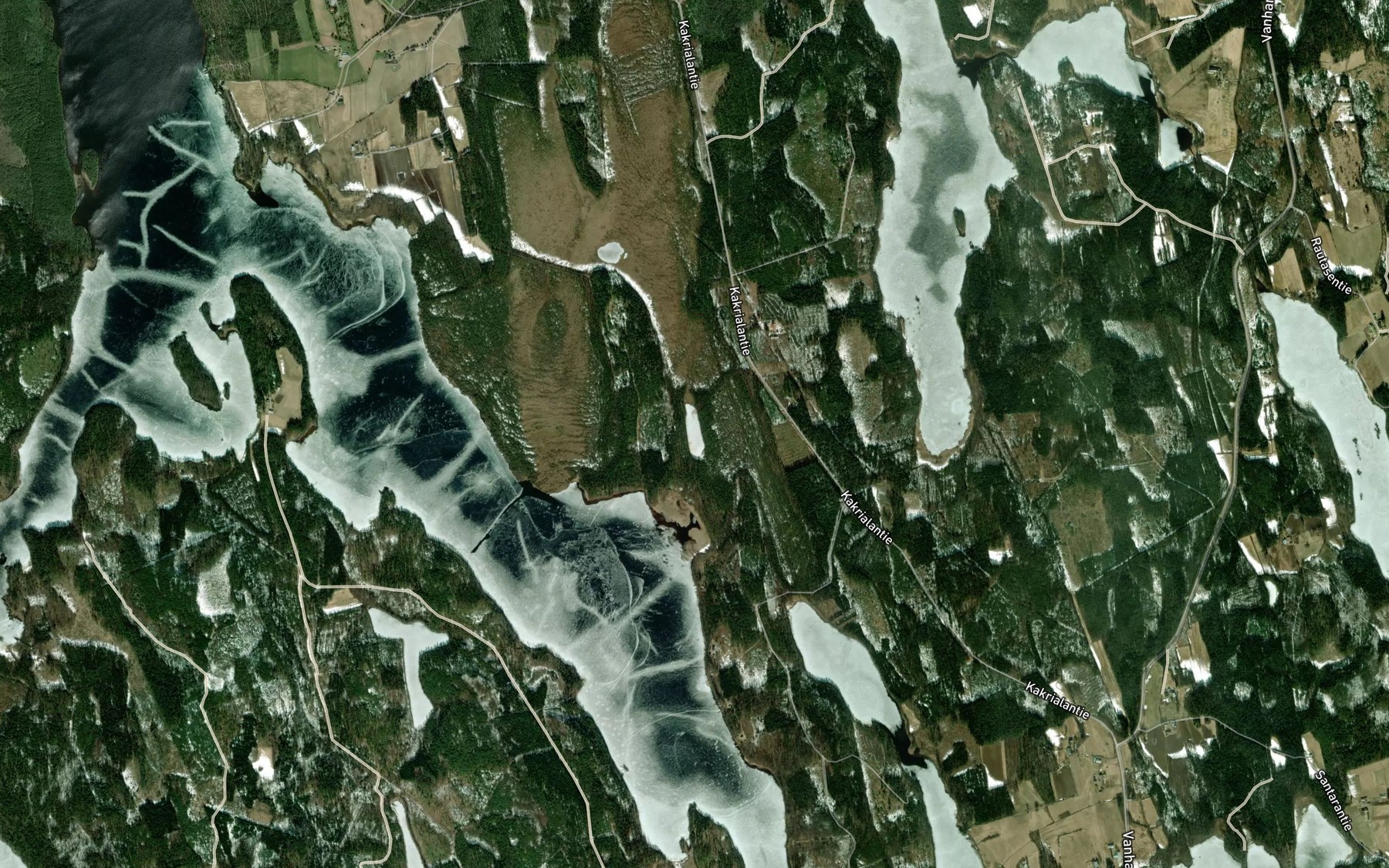 Satellite map of the Etela-Halvanen